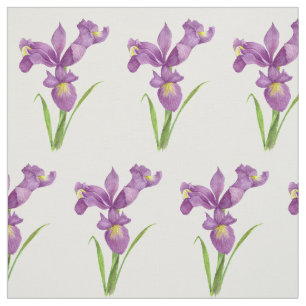 Vattenfärgad Lila Stryker botaniska illustrationer Tyg