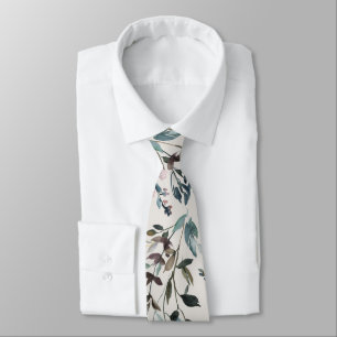 Vattenfärgad Löv med Monogram inuti Slips