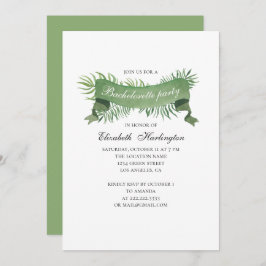 Vattenfärgad löv. Tropiskt bachelorettparti Inbjudningar