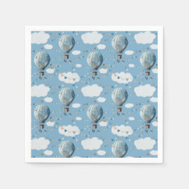 Vattenfärgad Luftballong Blue // Kid's Birthday Pappersservett