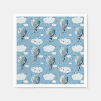 Vattenfärgad Luftballong Blue // Kid's Birthday Pappersservett