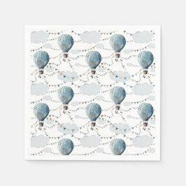 Vattenfärgad Luftballong Vit // Kid's Birthday Pappersservett