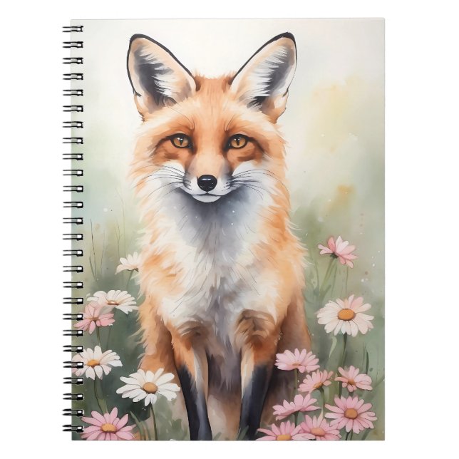 Vattenfärgad målarfärg med Daisy blommor Anteckningsbok (Framsidan)