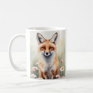 Vattenfärgad målarfärg med Daisy blommor Kaffemugg