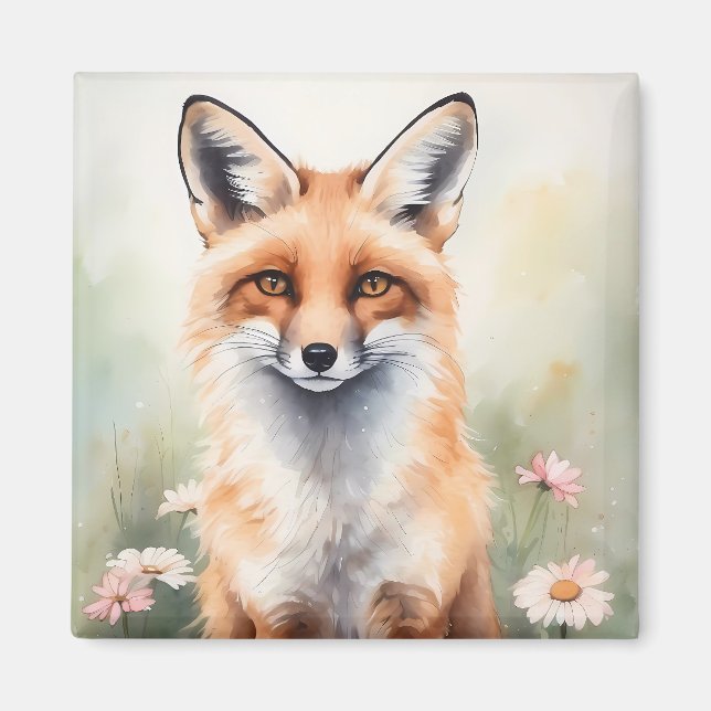Vattenfärgad målarfärg med Daisy blommor Magnet (Framsidan)