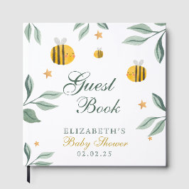 Vattenfärgad Mamma till Bee Baby Shower för honung Gästböcker