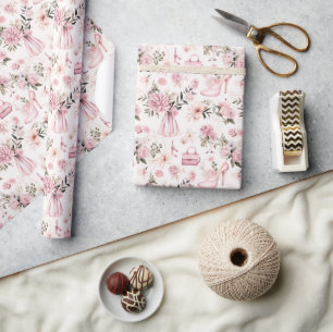 Vattenfärgad Möhippa - blommor och tillbehör Presentpapper