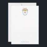 Vattenfärgad Monogram-vapensköld med citroner Anteckningskort<br><div class="desc">Elegant personlig-handmålad vattenfärg Monogram-vapensköld med citroner och rött rosa-platta anteckningskort,  perfekt för att skriva brev till vänner och familj. Det finns också ett motsvarande fotopriskort och ett klistermärke för returadress och kuvert.</div>