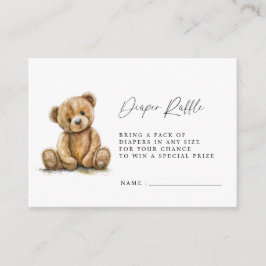 Vattenfärgad Nalle Babykläder Förkläde Raffle Tilläggskort