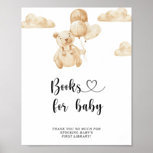 Vattenfärgad Nalle, bokar för baby poster