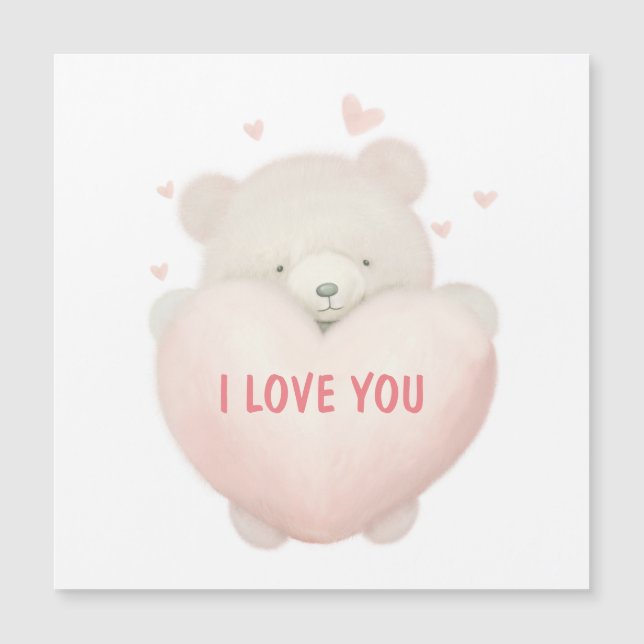 Vattenfärgad Nalle med hjärta - jag KÄRLEK DIG (Framsida)