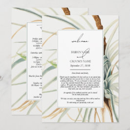 Vattenfärgad Neutralt Boho Bröllop Itinerary Program