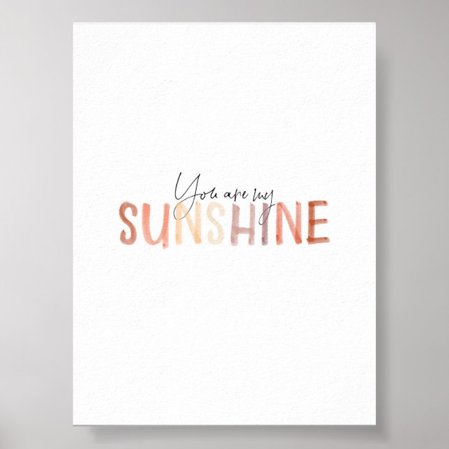 Vattenfärgad neutralt brun du är min solskenskrift poster (Framsidan)
