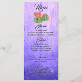 Vattenfärgad Orange Blodbildande Cactus Lila Meny