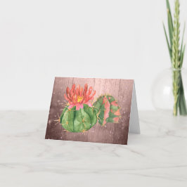 Vattenfärgad Orange Blodbildande Cactus peachy-Bro Tack Kort