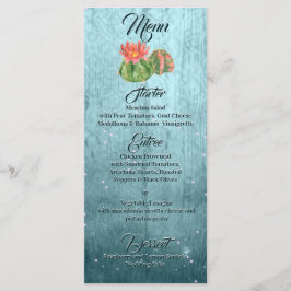 Vattenfärgad Orange Blodblåsning Cactus tealblått Meny