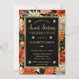 Vattenfärgad Orange Brun Höst löv Söt 16 Inbjudningar