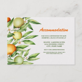 Vattenfärgad Orange Fruit Bröllop-adkommodat Tilläggskort
