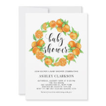 Vattenfärgad Orange Fruktkrans, sommardräkt