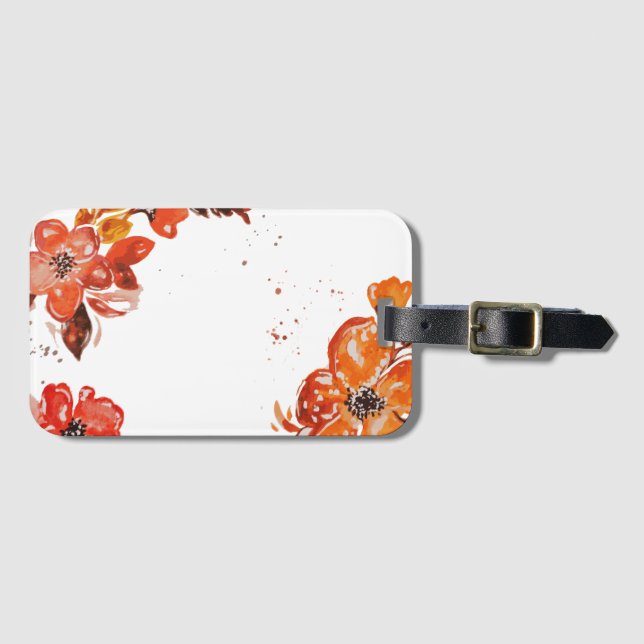 Vattenfärgad orange, kompakt spegel bagagebricka (Framsida horisontal)