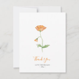 Vattenfärgad Orange Poppies Tackkort Julkort