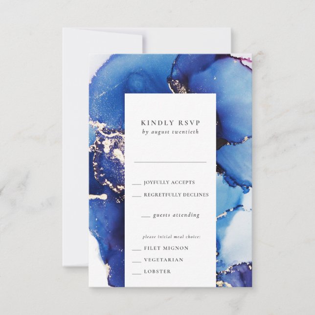 Vattenfärgad OSA kort med val av måltid (Framsida)