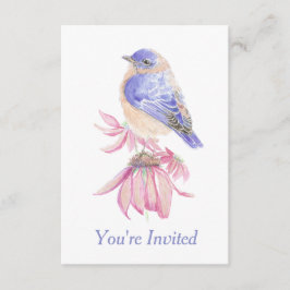 Vattenfärgad Östra Bluebird Blue Art Inbjudningar