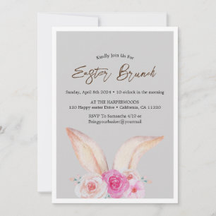 Vattenfärgad påsk brunch-äggjakt med enkel blommig inbjudningar