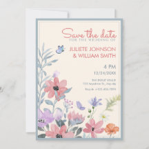 Vattenfärgad pastellblomma butterfly bröllop