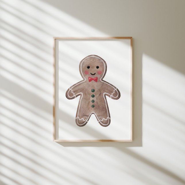 Vattenfärgad Pepparkaksgubbe poster (Skapare uppladdad)