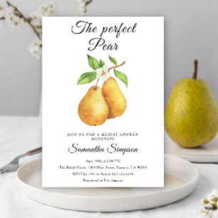 Vattenfärgad Perfekt Pear Blommigt-Möhippa Inbjudningar