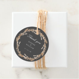 Vattenfärgad persika/ beige grått blommigt utandni gåvor etiketter