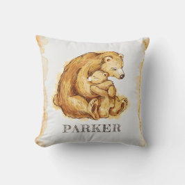 Vattenfärgad Personlig Bear Närhet Kudde