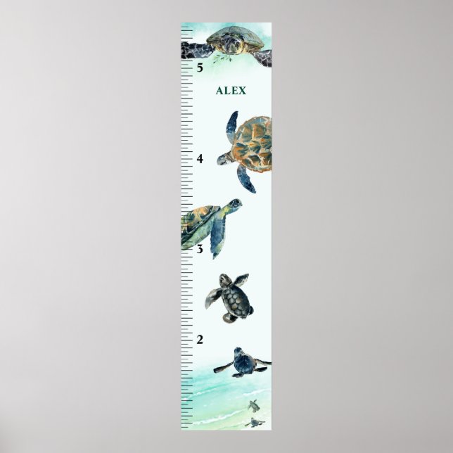 Vattenfärgad Personlig för havssköldpaddor Poster (Framsidan)