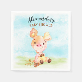 Vattenfärgad pigg Babyskare Farm Pappersservett