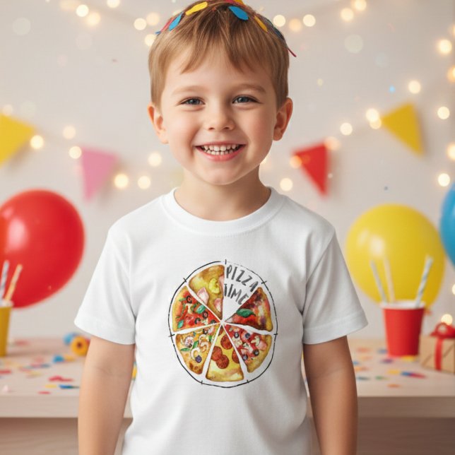 Vattenfärgad pizza-personlig t shirt (Skapare uppladdad)