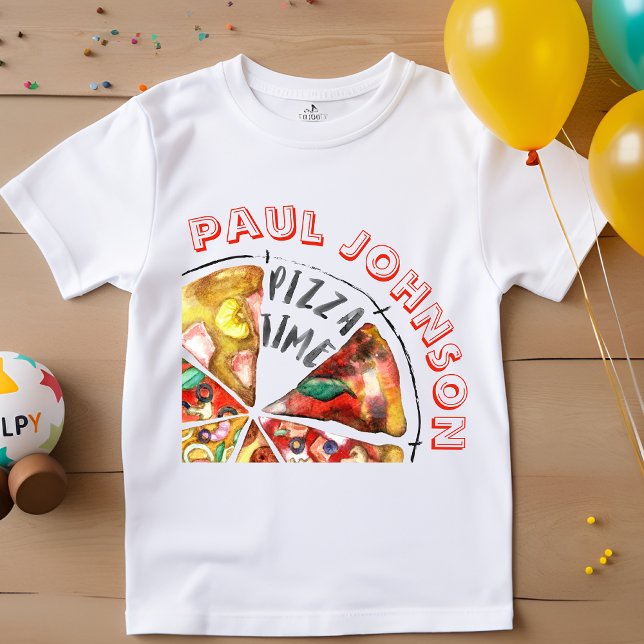 Vattenfärgad pizza-personlig t shirt (Skapare uppladdad)