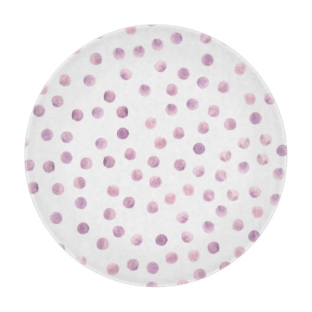 Vattenfärgad polka dots, rosa geometrisk bakgrund. (Framsidan)