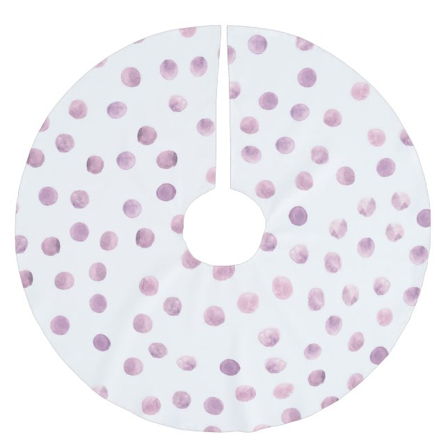 Vattenfärgad polka dots, rosa geometrisk bakgrund. julgransmatta borstad polyester (Framsidan)