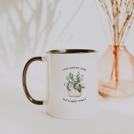 Vattenfärgad prickad växt Personlig Kaffe Mugg