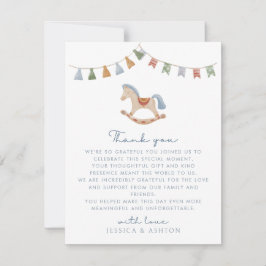 Vattenfärgad Rocking Horse, tack. Inbjudningar