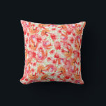 Vattenfärgad röd och Orange blommande mönster Kudde<br><div class="desc">Vattenfärgad röd och Orange blommande mönster</div>