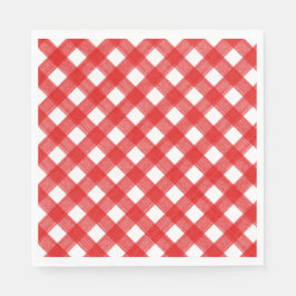 Vattenfärgad röd och vit belagd Pappersservett