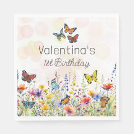 Vattenfärgad Roligt Färgämnen Wildblommor & Butter Pappersservett