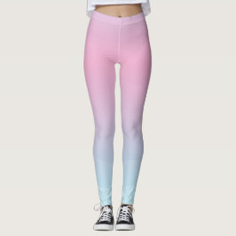 Vattenfärgad Rosa Blå baljväxter Leggings