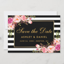 Vattenfärgad Rosa  Blommigt, strimlad Spara Datumet