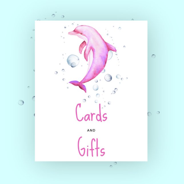 Vattenfärgad rosa delfin - kort och gåvor poster (Skapare uppladdad)