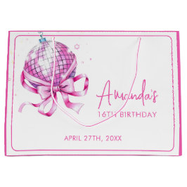 Vattenfärgad Rosa Disco Coquette Sweet 16 Birthday