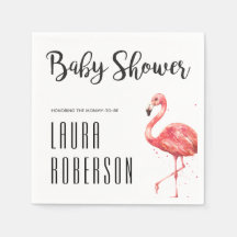 Vattenfärgad Rosa Flamingo Hand Lettered Baby Show