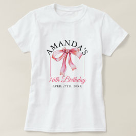 Vattenfärgad Rosa Fungande band Söt 16 födelsedaga T Shirt